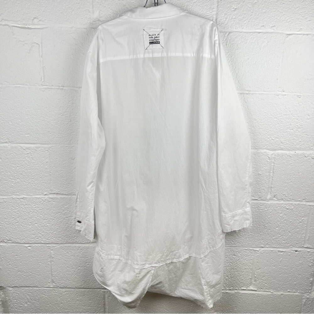 Studio B3 White Button Down Cotton Tunic Blouse Size 40/42 - Picture 10 of 14